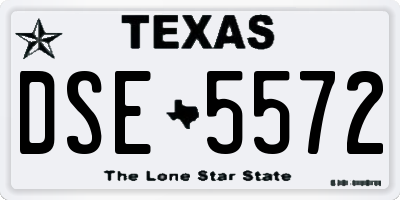 TX license plate DSE5572