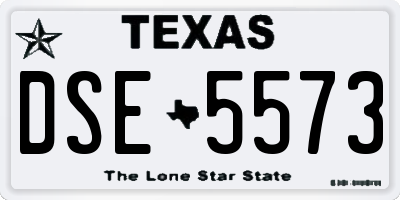 TX license plate DSE5573