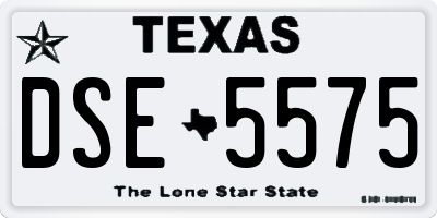 TX license plate DSE5575