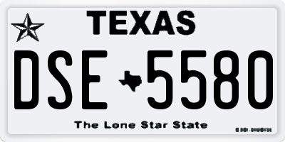 TX license plate DSE5580
