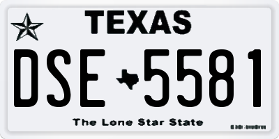 TX license plate DSE5581