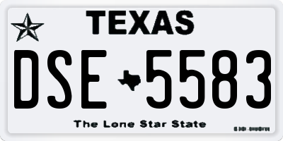 TX license plate DSE5583