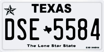 TX license plate DSE5584