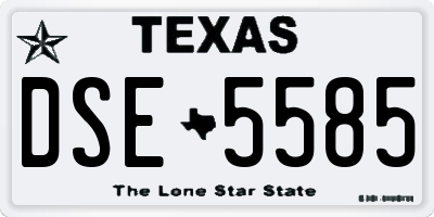 TX license plate DSE5585