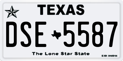 TX license plate DSE5587