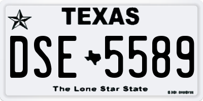 TX license plate DSE5589