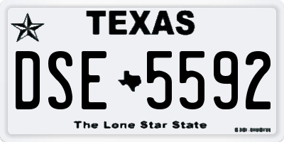 TX license plate DSE5592