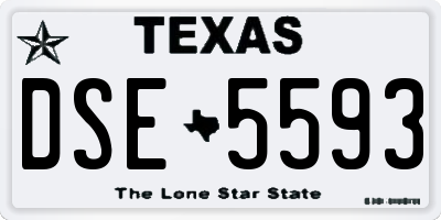 TX license plate DSE5593