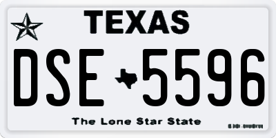 TX license plate DSE5596