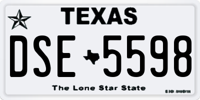 TX license plate DSE5598