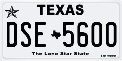 TX license plate DSE5600