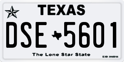TX license plate DSE5601