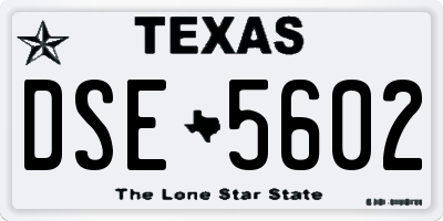 TX license plate DSE5602