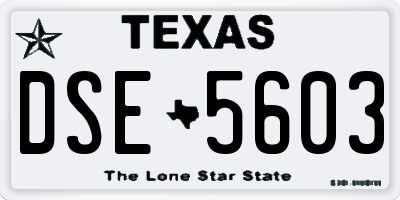 TX license plate DSE5603