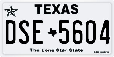 TX license plate DSE5604