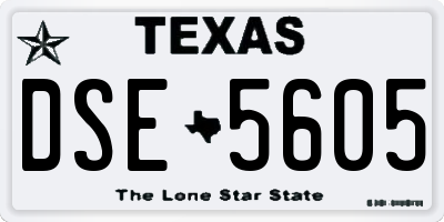 TX license plate DSE5605