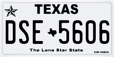 TX license plate DSE5606