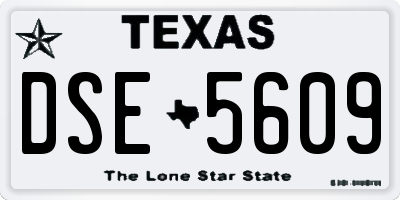 TX license plate DSE5609