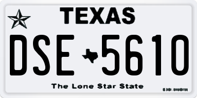 TX license plate DSE5610