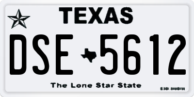 TX license plate DSE5612