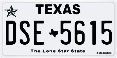 TX license plate DSE5615