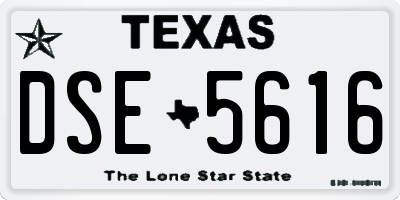 TX license plate DSE5616
