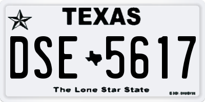 TX license plate DSE5617