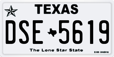TX license plate DSE5619