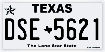 TX license plate DSE5621