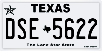 TX license plate DSE5622