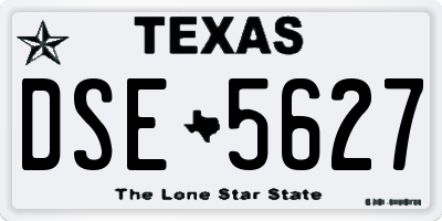 TX license plate DSE5627