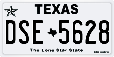 TX license plate DSE5628