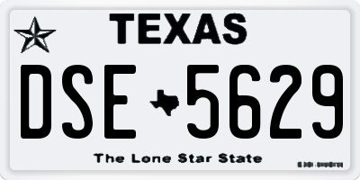 TX license plate DSE5629