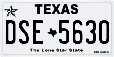 TX license plate DSE5630