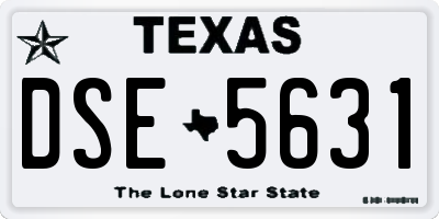 TX license plate DSE5631