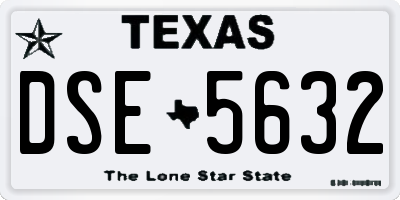TX license plate DSE5632
