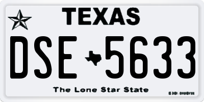 TX license plate DSE5633