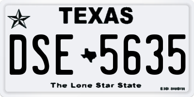 TX license plate DSE5635