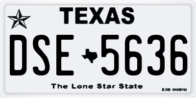 TX license plate DSE5636