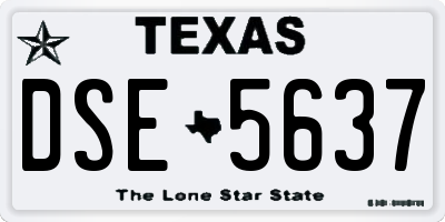 TX license plate DSE5637