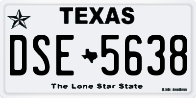 TX license plate DSE5638