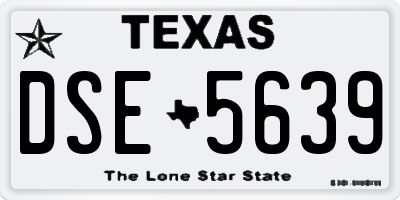 TX license plate DSE5639