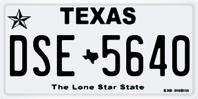 TX license plate DSE5640