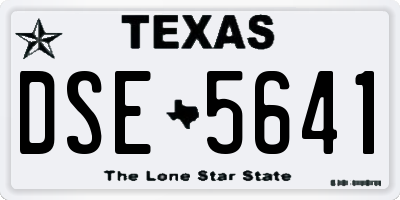 TX license plate DSE5641