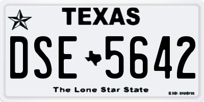 TX license plate DSE5642
