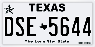 TX license plate DSE5644