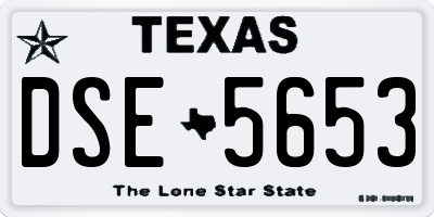 TX license plate DSE5653