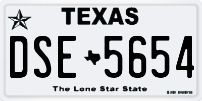 TX license plate DSE5654
