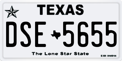 TX license plate DSE5655