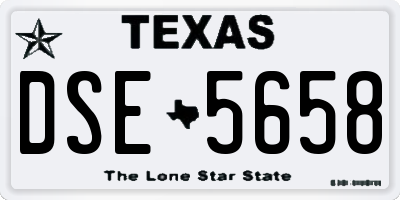 TX license plate DSE5658